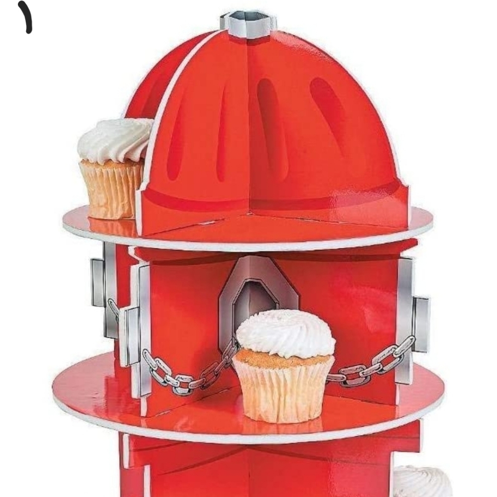 Fire hydrant Cupcake stand ( cardboard)